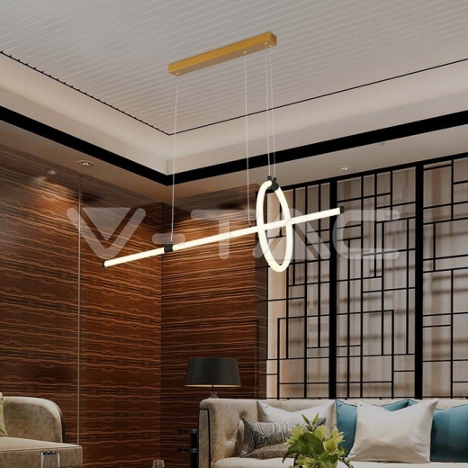 16W LED Hanging Decorative Lamp 860*300 Black Body 3000K - 7