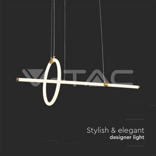 Lámpara decorativa colgante LED 16W 860*300 Pintura cuerpo dorado 3000K - 3