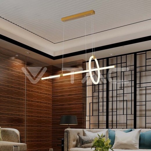 Lámpara decorativa colgante LED 16W 860*300 Pintura cuerpo dorado 3000K - 7