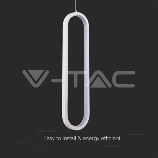 13W LED Hanging Lamp 40CM 4000K White Body - 2