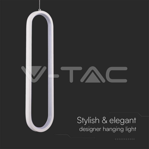 13W LED Hanging Lamp 40CM 4000K White Body - 3
