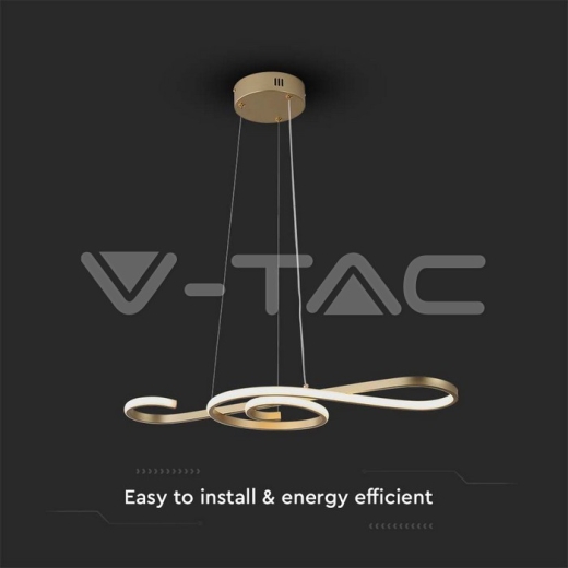18W LED Hanging Decorative Lamp 700*250 Paint Gold Body 3000K - 2
