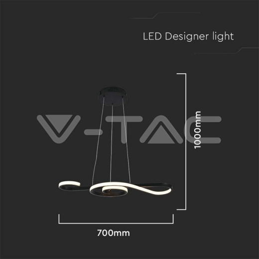 18W LED Hanging Decorative Lamp 700*250 Black Body 3000K - 5