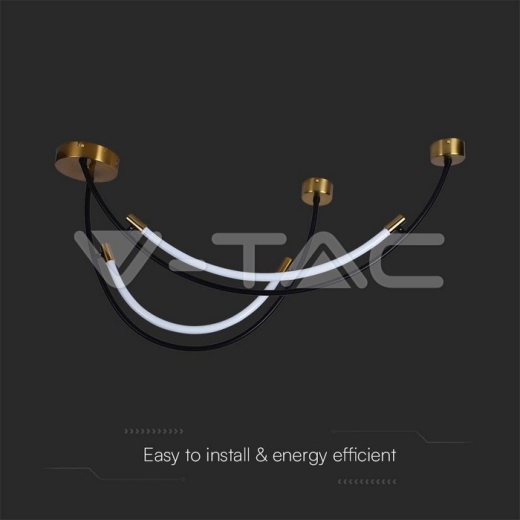 20W LED Designer Hanging Lamp Black+Brass 4000K - 2