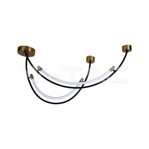 20W LED Designer Hanging Lamp Black+Brass 3000K - 1