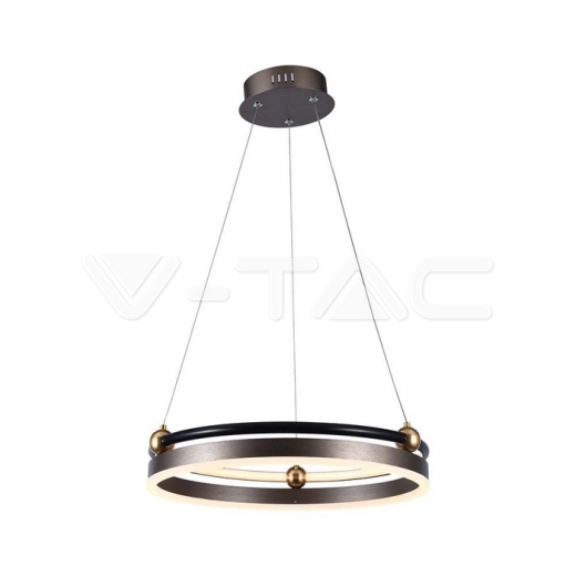 20W LED Designer Hanging Lamp Single Ring 3000K Coffee Body - 1