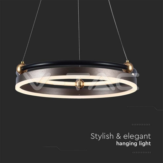 20W LED Designer Hanging Lamp Single Ring 3000K Coffee Body - 3