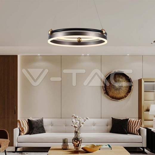 20W LED Designer Hanging Lamp Single Ring 3000K Coffee Body - 7