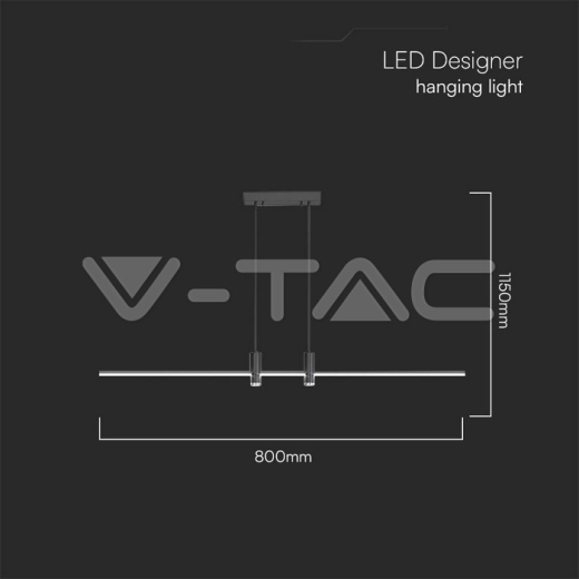 Lámpara colgante LED de diseño 19W negra 3000K - 5