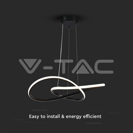 20W LED Hanging Decorative Lamp Ф500 Black Body 3000K - 2