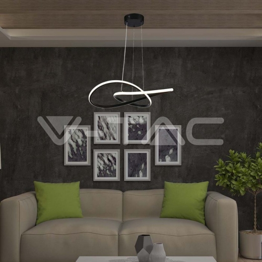 20W LED Hanging Decorative Lamp Ф500 Black Body 3000K - 7