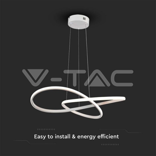 20W LED Hanging Decorative Lamp Ф500 White Body 3000K - 2