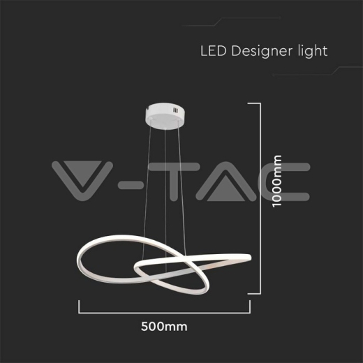 20W LED Hanging Decorative Lamp Ф500 White Body 3000K - 5