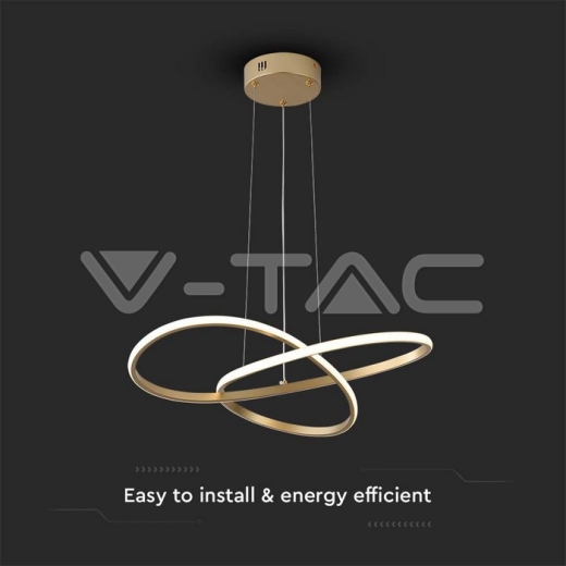 Lámpara Decorativa Colgante LED 20W Ф500 Cuerpo Oro 3000K - 2