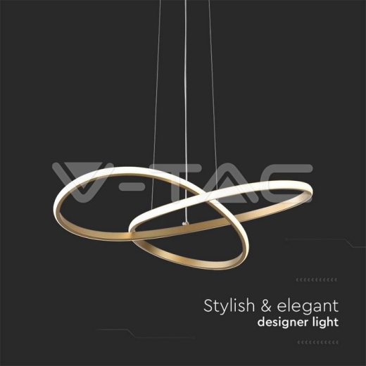 Lámpara Decorativa Colgante LED 20W Ф500 Cuerpo Oro 3000K - 3