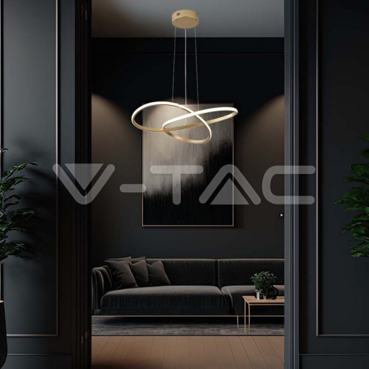 Lámpara Decorativa Colgante LED 20W Ф500 Cuerpo Oro 3000K - 6
