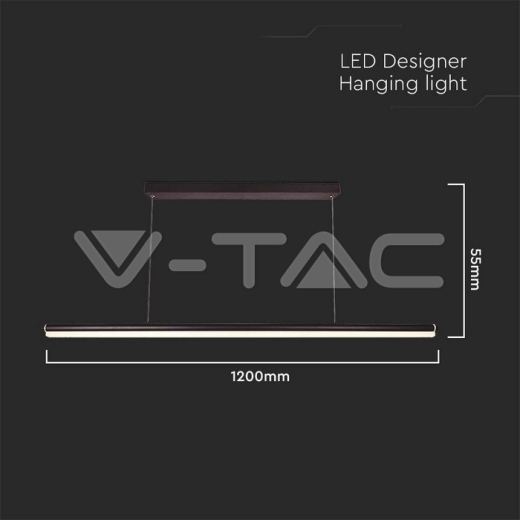 23W LED Designer Hanging Light Line Black 4000K - 4