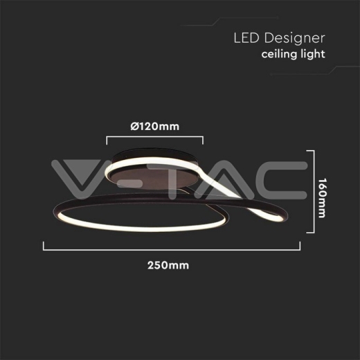Luz de diseño LED de 24 W negra 4000 K - 4