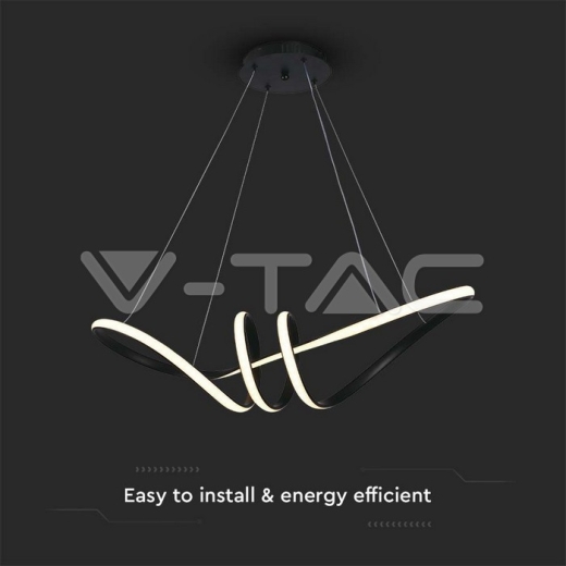 24W LED Hanging Decorative Lamp 720*300 Black Body 3000K - 2