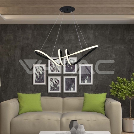 24W LED Hanging Decorative Lamp 720*300 Black Body 3000K - 7