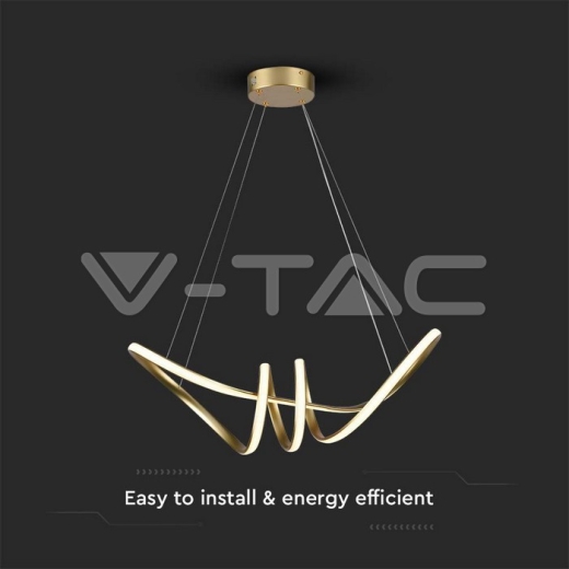 Lámpara Decorativa Colgante LED 24W 720*300 Cuerpo Oro Champán 3000K - 2