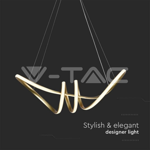 Lámpara Decorativa Colgante LED 24W 720*300 Cuerpo Oro Champán 3000K - 3