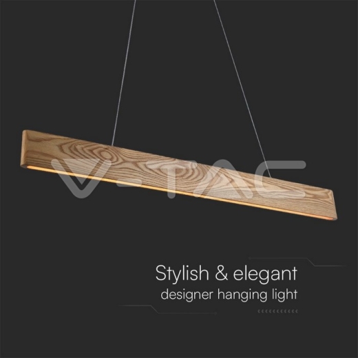 Lámpara Colgante LED de Diseño 24W Madera 3000K L900*H40 - 2