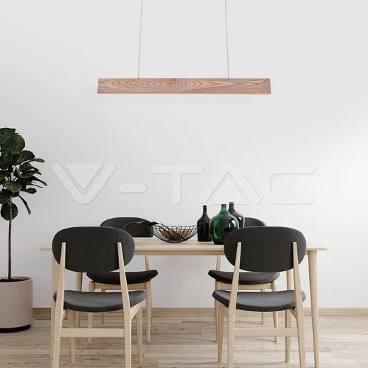Lámpara Colgante LED de Diseño 24W Madera 3000K L900*H40 - 5