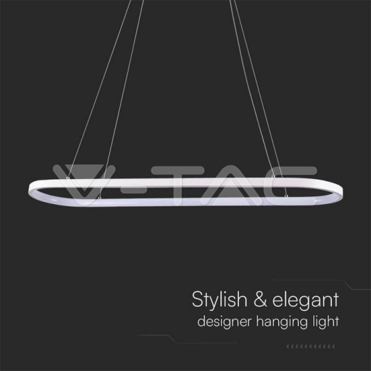 24W LED Hanging Lamp (80*20*100CM) 4000K White Body - 3