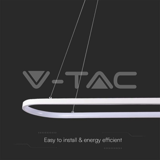 24W LED Hanging Lamp (80*20*100CM) 3000K White Body - 2
