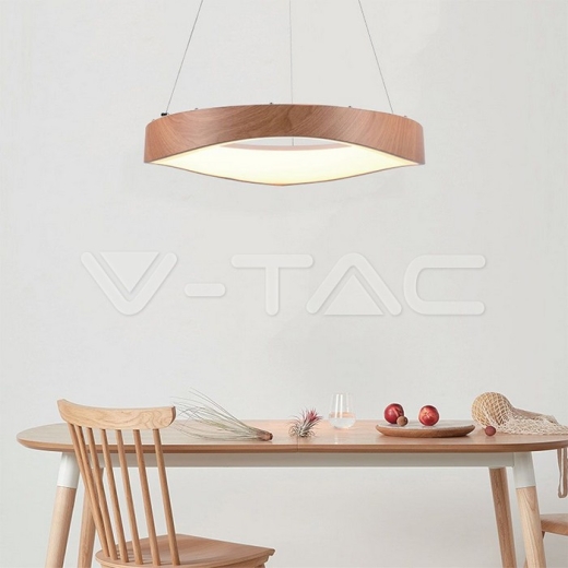 25W LED Designer Pendant Wood 3000K D500 - 5