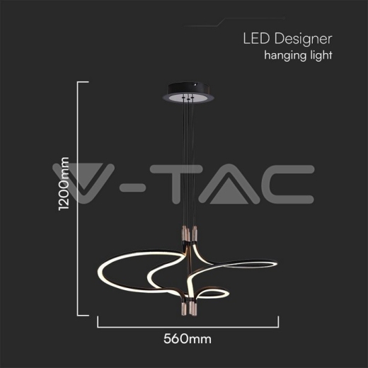 30W LED Designer Pendant Lamp Gold Plated & Black Body 3000K - 4
