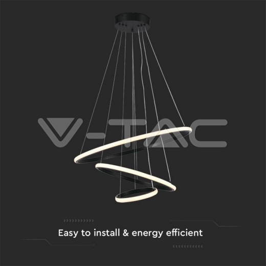 Lámpara decorativa colgante LED 32W 600*400*200 Cuerpo negro 3000K - 2