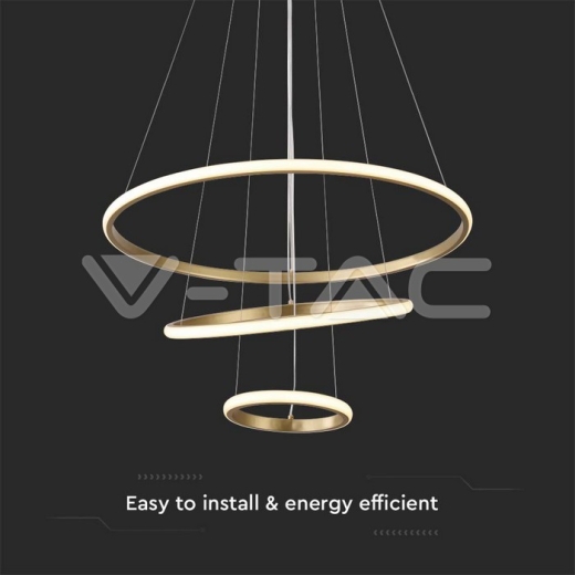 Lámpara decorativa colgante LED 32W 600*400*200 Pintura cuerpo dorado 3000K - 2