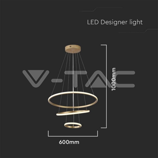 Lámpara decorativa colgante LED 32W 600*400*200 Pintura cuerpo dorado 3000K - 5