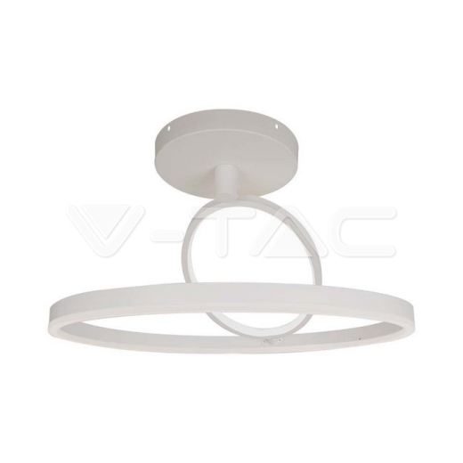 37W LED Designer Ceiling Light White 500*200mm Double Round 4000K - 1