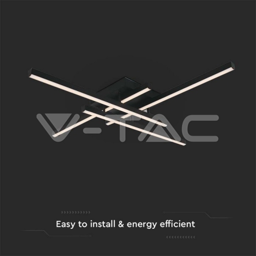 38W LED Designer Ceiling Light Black 850*850*105mm 4000K - 2