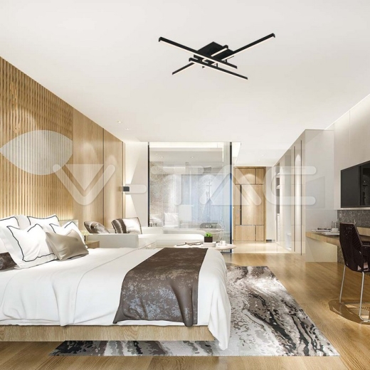 38W LED Designer Ceiling Light Black 850*850*105mm 4000K - 7