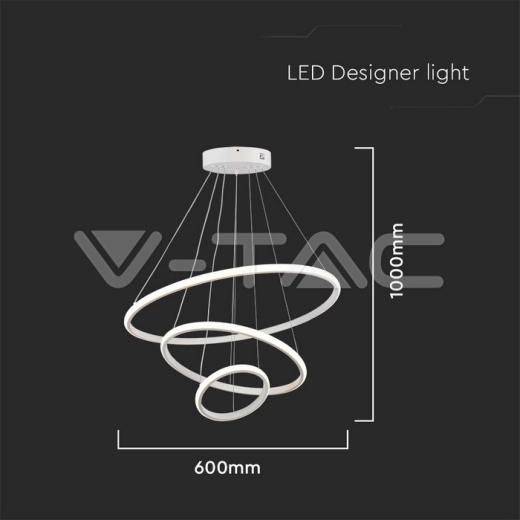 32W LED Hanging Decorative Lamp 600*400*200 White Body 3000K - 5