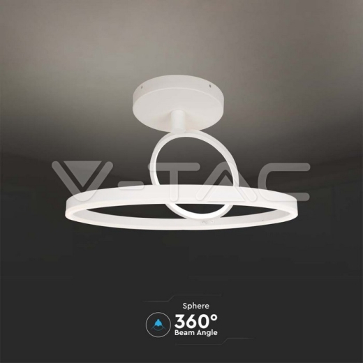 Plafón de Diseño LED 38W Blanco 500*200mm Doble Redondo 3000K - 4