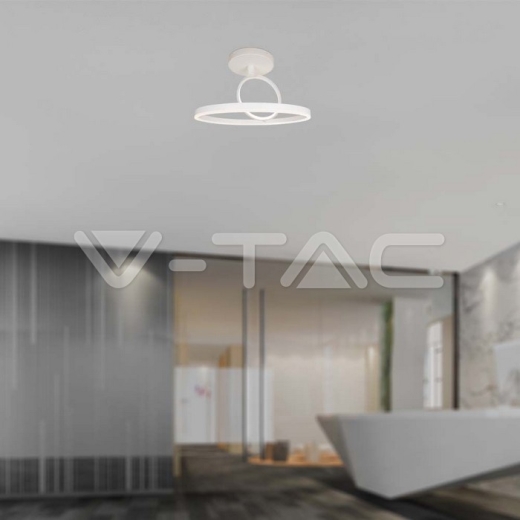 Plafón de Diseño LED 38W Blanco 500*200mm Doble Redondo 3000K - 6