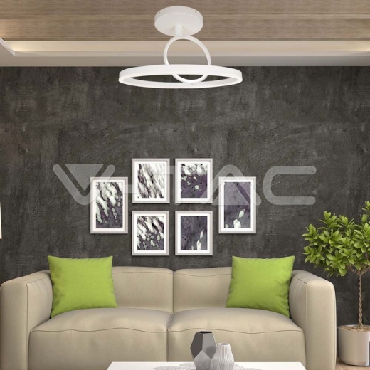 Plafón de Diseño LED 38W Blanco 500*200mm Doble Redondo 3000K - 7