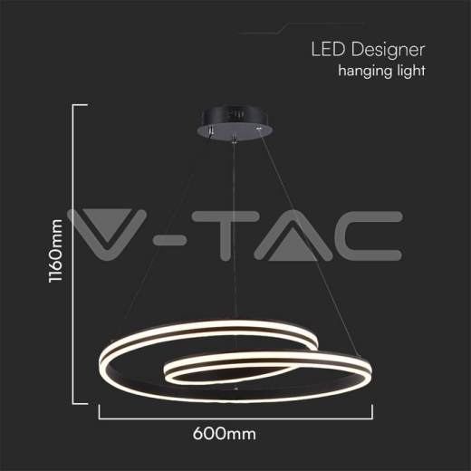40W LED Designer Pendant Lamp Black Body 3 in 1 - 4
