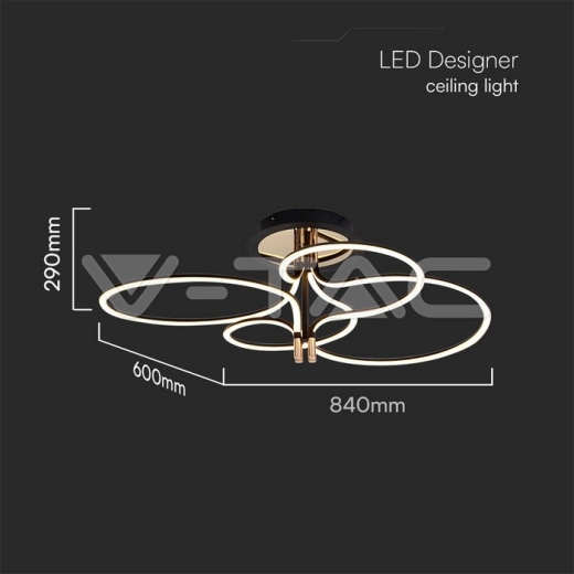 36W LED Designer Lamp Gold Plated & Black Body 3000K - 4