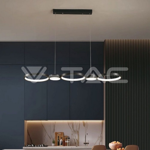 38W LED Designer Hanging Lamp Black 3000K - 6