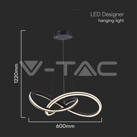 40W LED Designer Pendant Lamp Black Body D600 3 in 1 - 4
