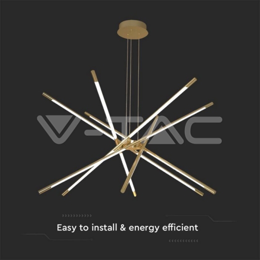 42W LED Designer Hanging Light 85*31*120CM Gold Body 3000K - 2