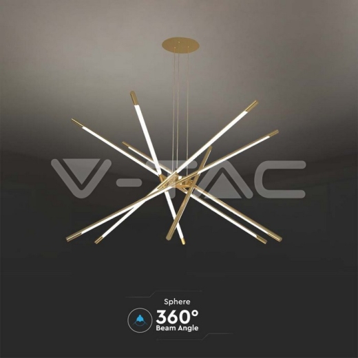 42W LED Designer Hanging Light 85*31*120CM Gold Body 3000K - 4