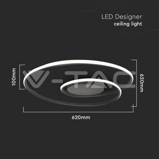 48W LED Designer Plafón 600*50mm Triac Regulable 3000K Negro - 5