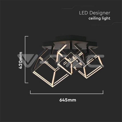 46W LED Designer Ceiling Light 3000K Black Body - 4